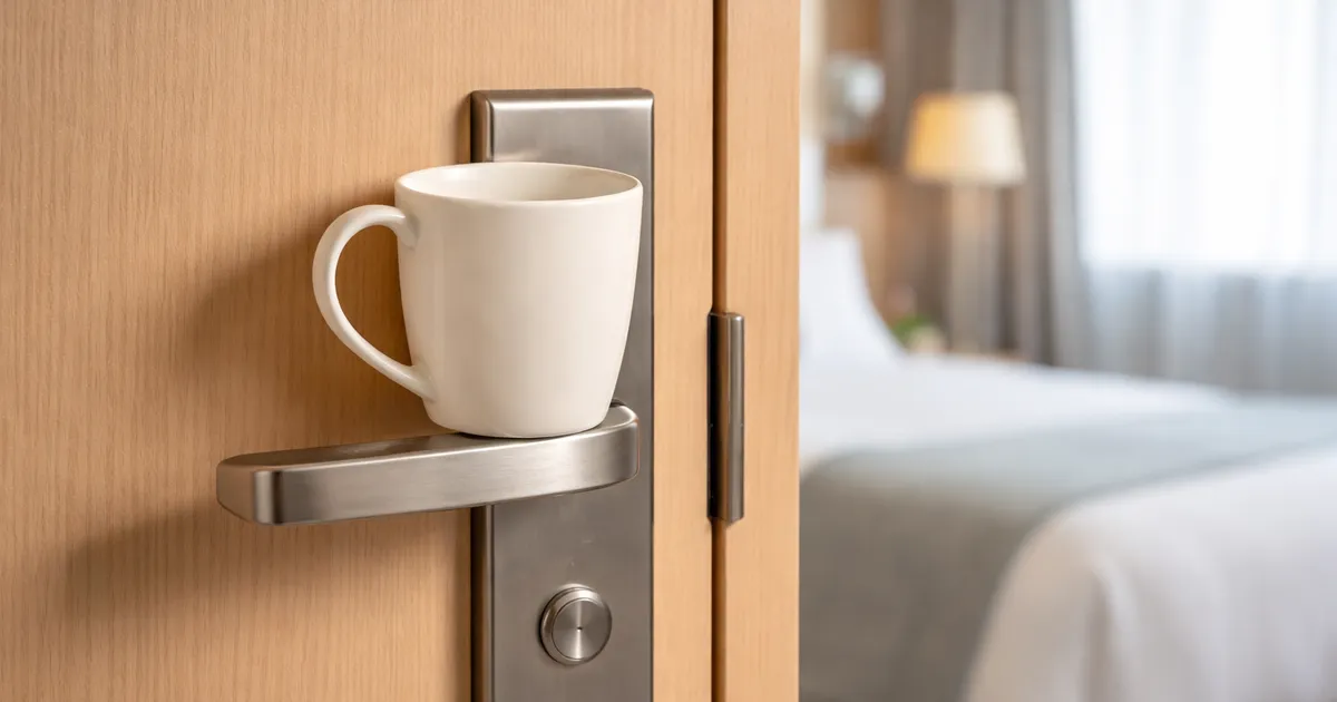 Ootamatu põhjus, miks peaksid kohvitassi hotellis ukse ette jätma