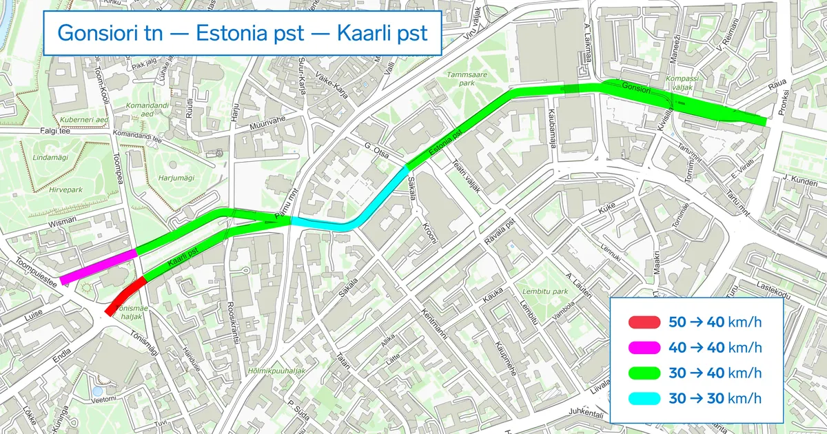 Tallinn ühtlustab suurematel tänavatel piirkiirusi