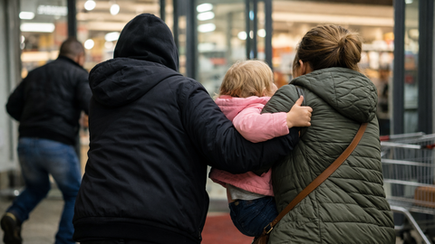 ŠOKEERIV VIDEO ⟩ Mees haaras toidupoes emalt väikelapse ja püüdis temaga põgeneda