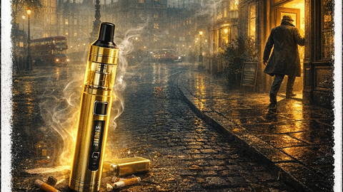 JUURIKAS ⟩ Mees kuldse e-sigaretiga