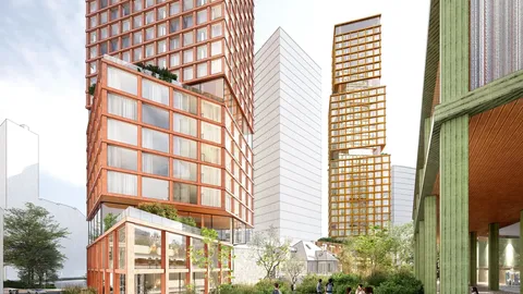 Maakri tänavale kerkib neli kõrghoonet ja kahekorruseline puumaja