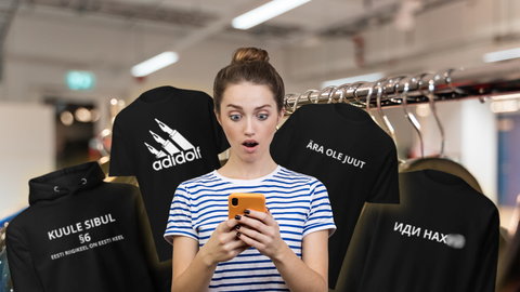 «Kuule tibla», «Ära ole juut» ja «Adidolf». Provokatiivsete loosungitega särke müüv veebipood: kui tekstid kedagi solvavad, on see tema isiklik mure