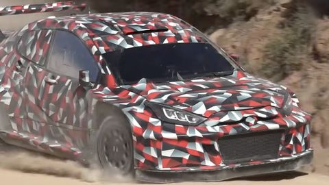 VIDEO ⟩ Toyota testis täiesti uue disainiga ralliautot, Tänakut roolis polnud