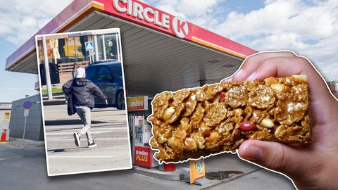VIDEO ⟩ Proteiininäljas mees ladus Circle K tanklas koti magusat täis ja andis jalgadele valu