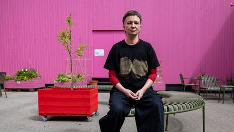 «Ma käin Narva jõe ääres ja vaatan teisele poole»: kunstnik, kelle kodu Venemaa ära võttis, esitles uut näitust