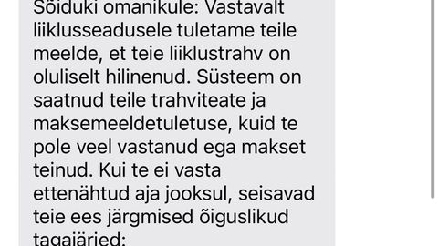 HOIATUS ⟩ Transpordiameti nimel levib järjekordne petuskeem