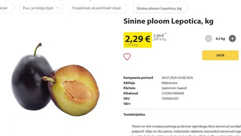 LUUBI ALL ⟩ Värskeid ploome Saalomoni Saartelt hinnaga 2,29 kilo?